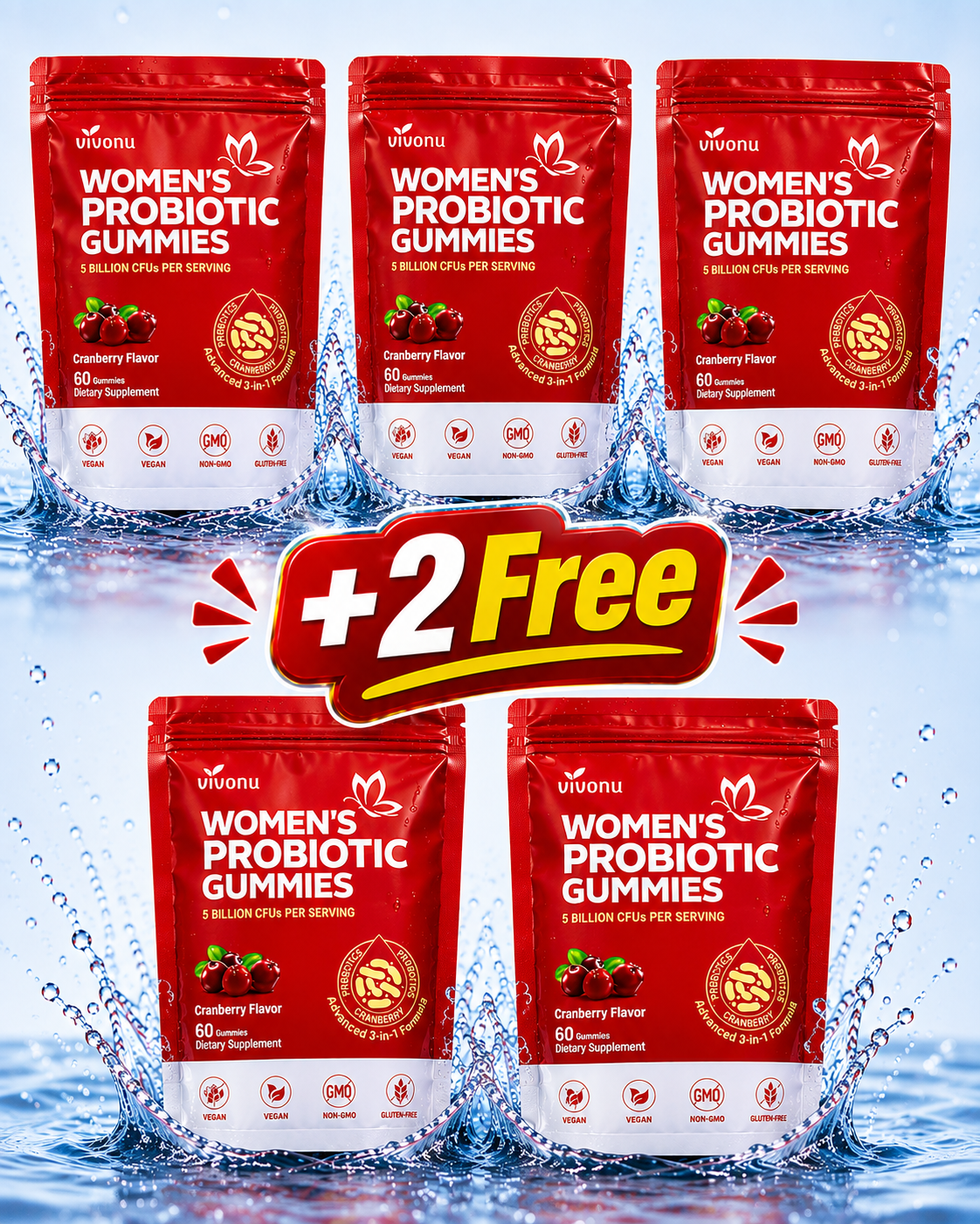 Women's Probiotic Gummies - Buy 3 Get 2 Free